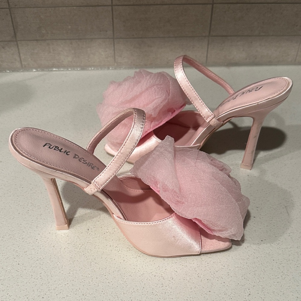 NWOB- Public Desire Pink Aubrey Rose Heels - Picture 5 of 7